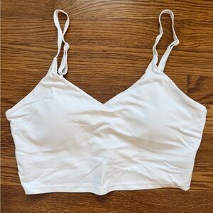 Athleta White Elation V-neck crop Top